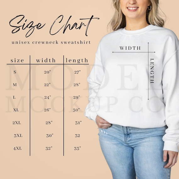 Gildan Size Chart: Your Guide to the Perfect Crewneck Sweatshirt Fit ...